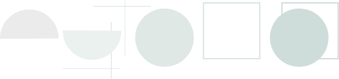 Various geometric shapes in muted colors