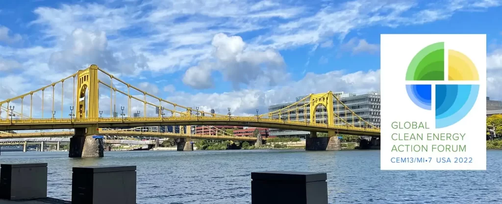 Yellow bridge over calm water