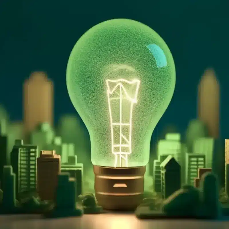 lightbulb on city
